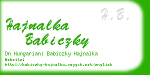 hajnalka babiczky business card